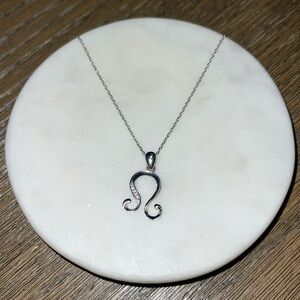 Sterling Silver Necklace Leo Zodiac Symbol